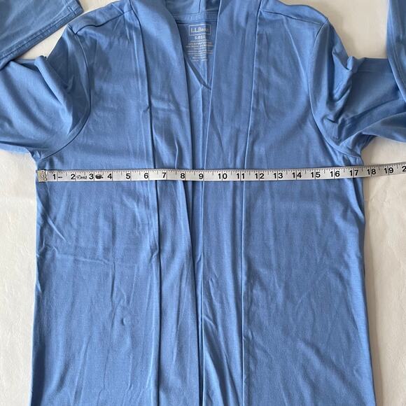 L.L. Bean Open Front Cotton Blend Cardigan in Blue Women's Size S - Picture 5 of 6